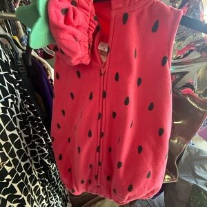 Adidas Pink Hooded Vest with Black Dots